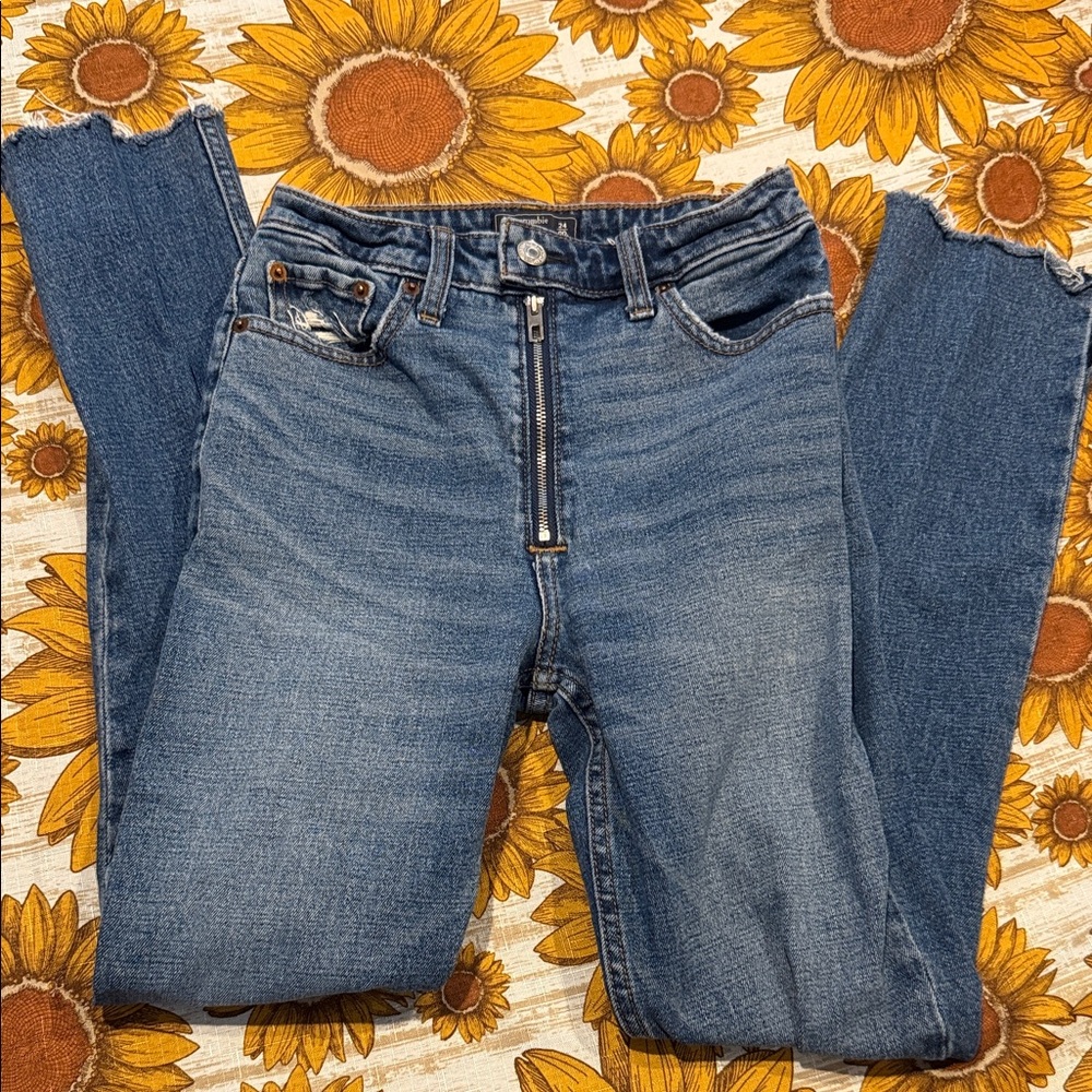 Abercrombie & Fitch Simone High Rise Slim 24 Long Blue Ankle Jeans